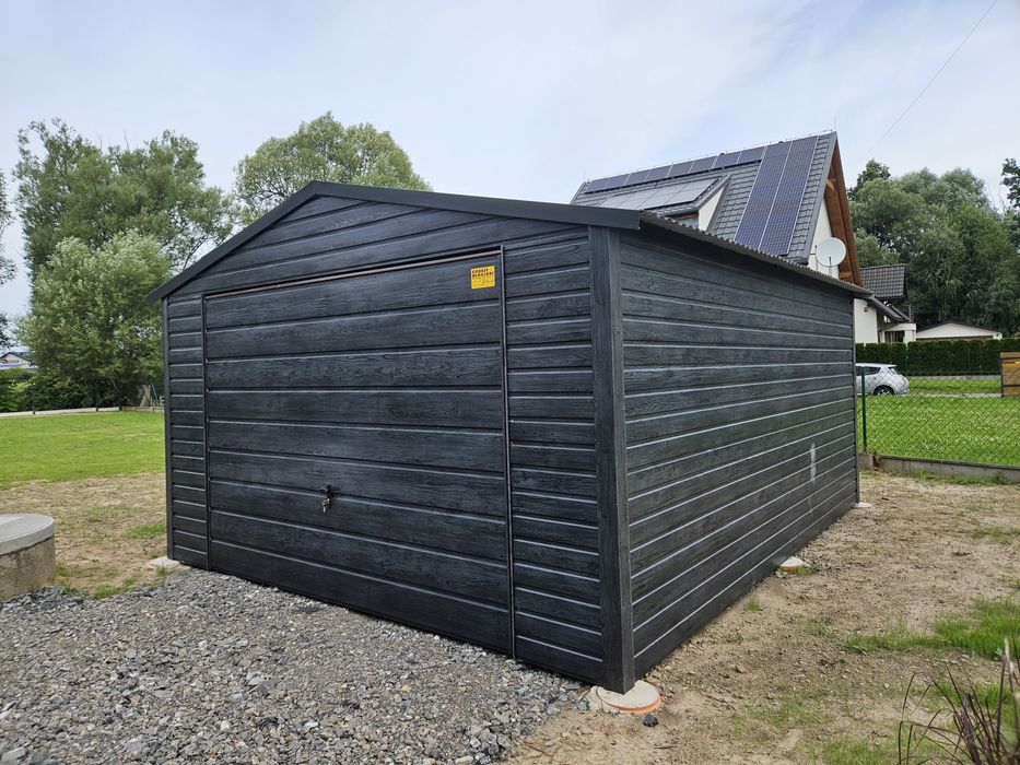 4x6 ŚLĄ Garaż Drewnopodobny Garaze Blaszane Blaszany Blaszak Blaszaki