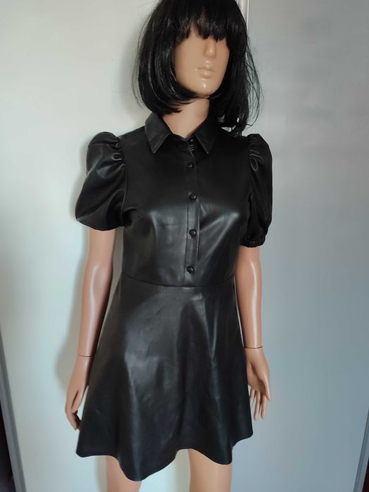 Zara кожаное платье