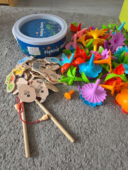 Klocki Kwiatki ogrodowe i Fishing Game