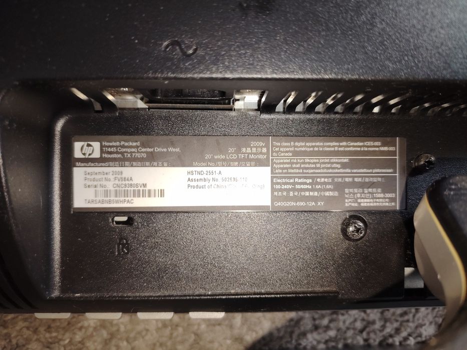 Monitor LCD TFT 20 polegadas