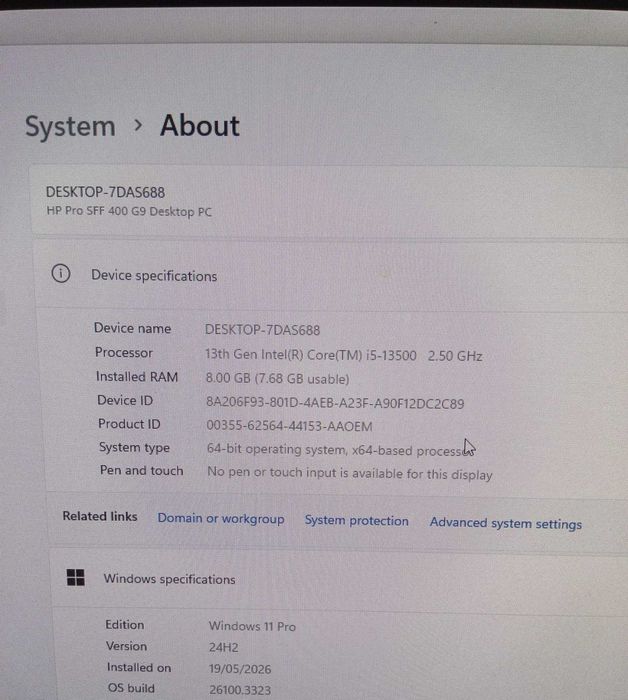 HP Prodesk 400 G9 SFF - i5 13500 (13º geração), RAM 8GB DDR5, Disco 512 GB SSD nvme Windows 11 Pro