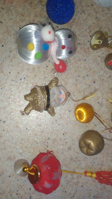 Новогодние ёлочные игрушки санта клаус колокольчик барабан подсвечник