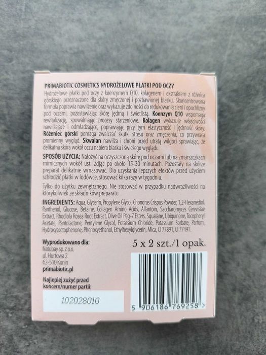 Primabiotic Hydrożelowe płatki pod oczy