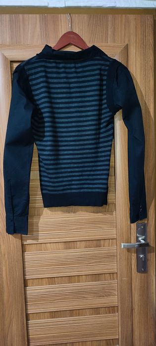 Śliczna czarna bluzka koszulowa jakby z kamizelką Madonna rozm M -L