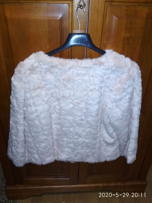 Casaco pelo beje claro faux fur Tam 42