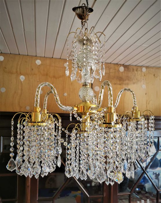 Lustre Cristal 5 Lâmpadas