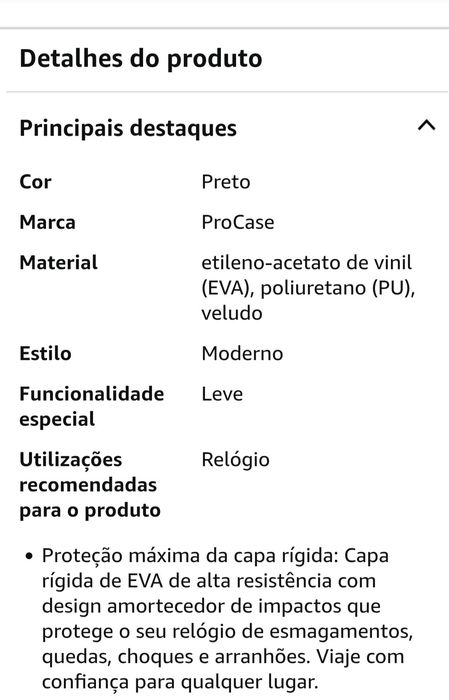 Estojo para relógios de cor preta.
