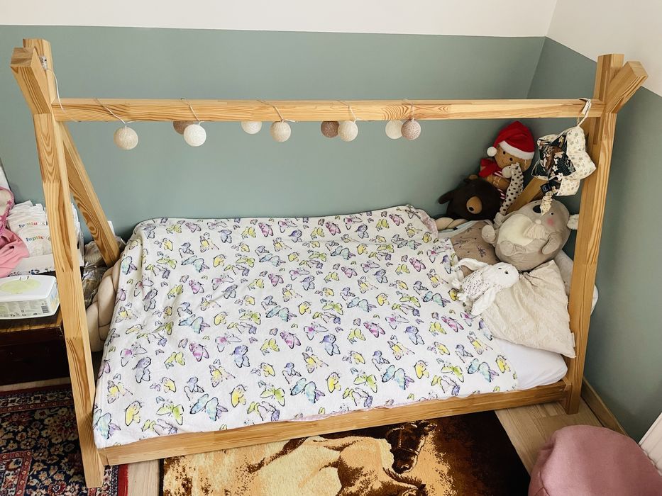 Łóżko Tipi drewniane 80x160cm