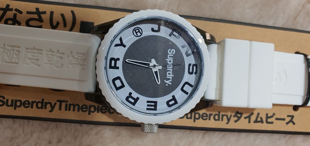 Super dry świetny zegarek biały oryginalny damski