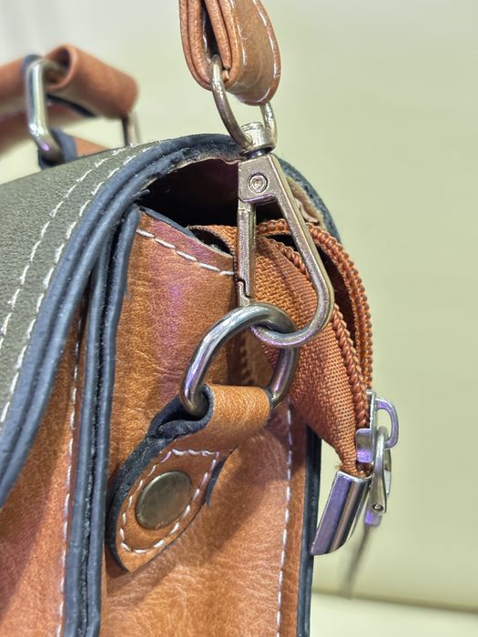 Сумка рюкзачок коричнево-зелена