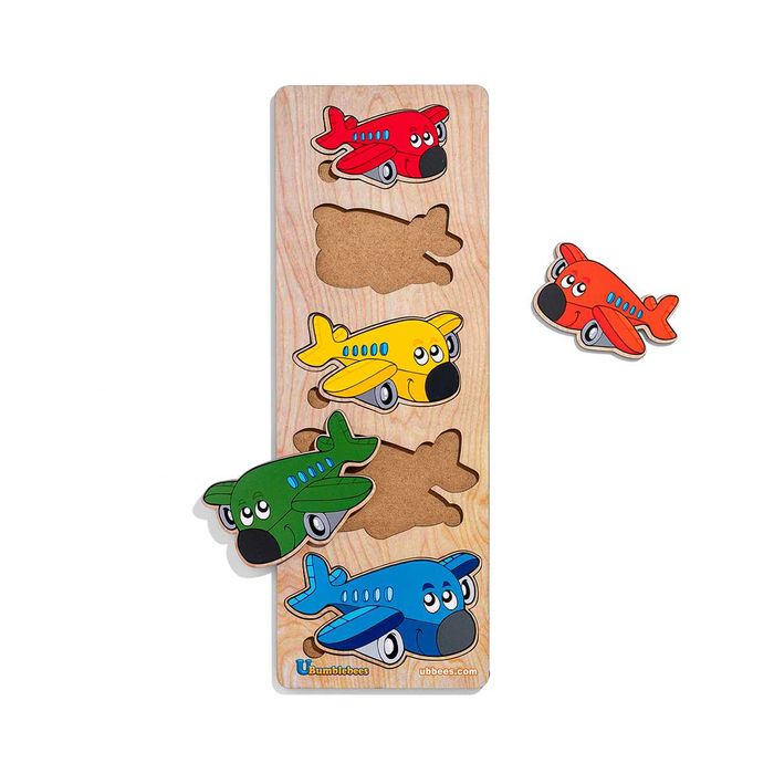 Drewniana układanka większy-mniejszy «Samoloty-2»