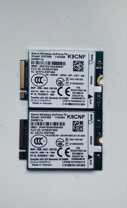 4G LTE Модем / WWAN модуль для ноутбуков Dell - HP - Lenovo