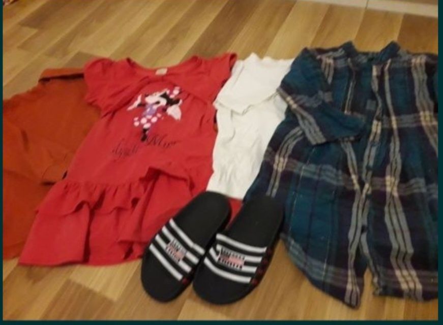 Paka 11szt kurtka Brugi softshell spodnie bluzy sukienki klapki r.134