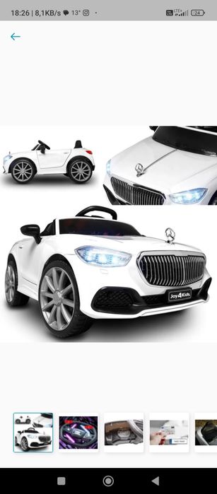 Nowe auto na akumulator białe Mercedes