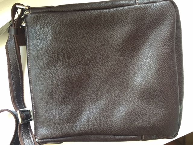 Кожаная коричневая мужская сумка АКА 28*24