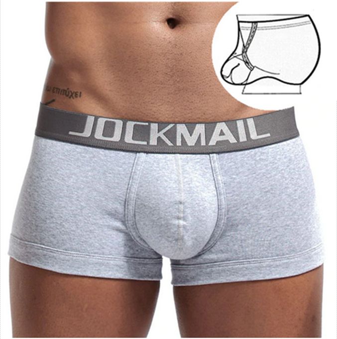 Męskie bawełniane bokserki z ringiem efekt PUSH-UP - JOCKMAIL - M