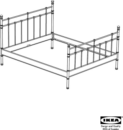 Rama łóżka IKEA Svelvik 160 x 200 metalowa ze stelażem stan bdb
