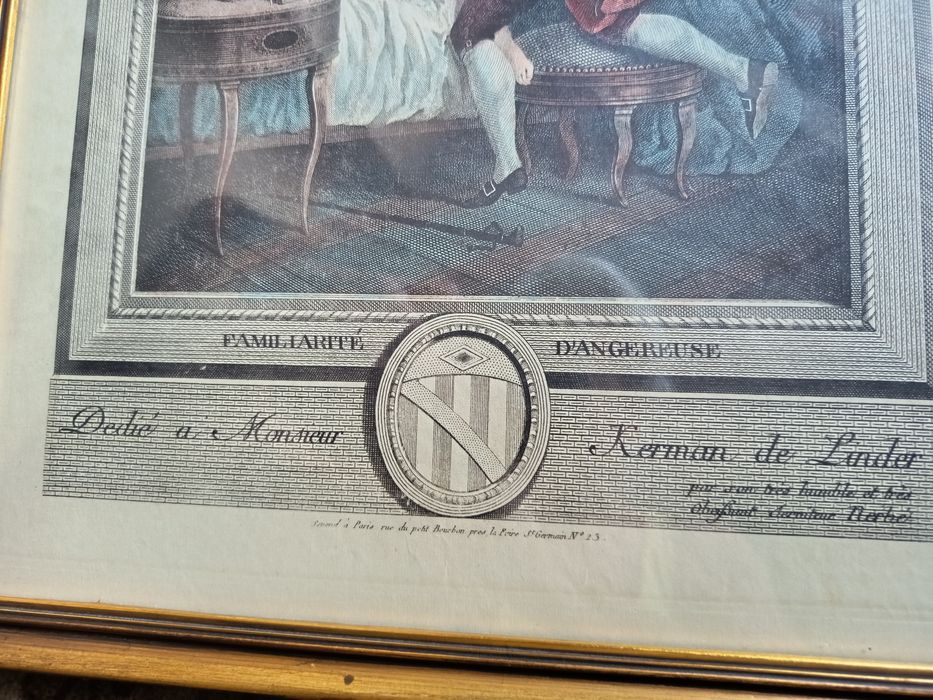 Dois quadros com gravuras francesas