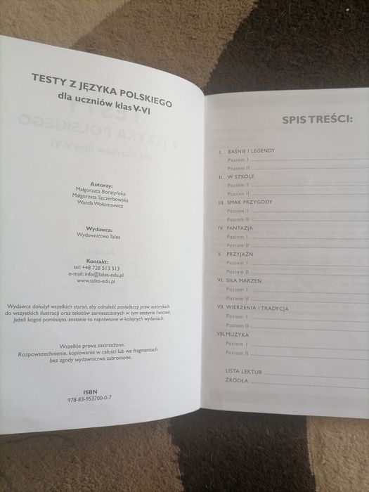 Testy z j.polskiego dla klasy V-VI