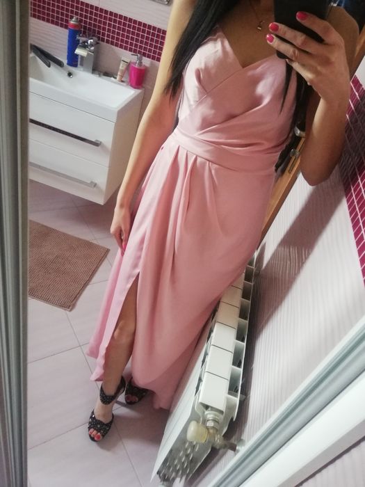 Lou sukienka 36 s maxi długa wesele poprawiny druhna świadkowa rozcięc