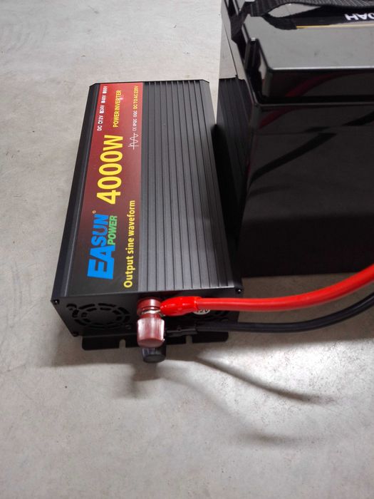 Przetwornica Pełny Sinus 12v/230v 4000W EASUN falownik, Akumulator LifePo4