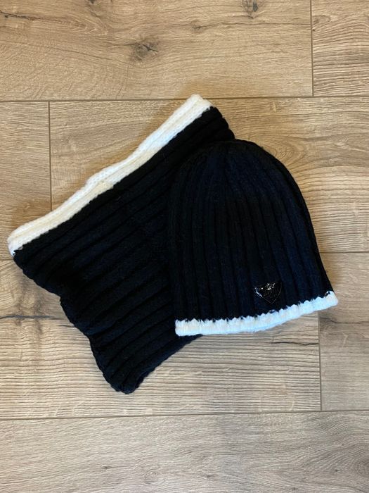 Komplet Bastet Fashion czapka i komin / Czarny nowy