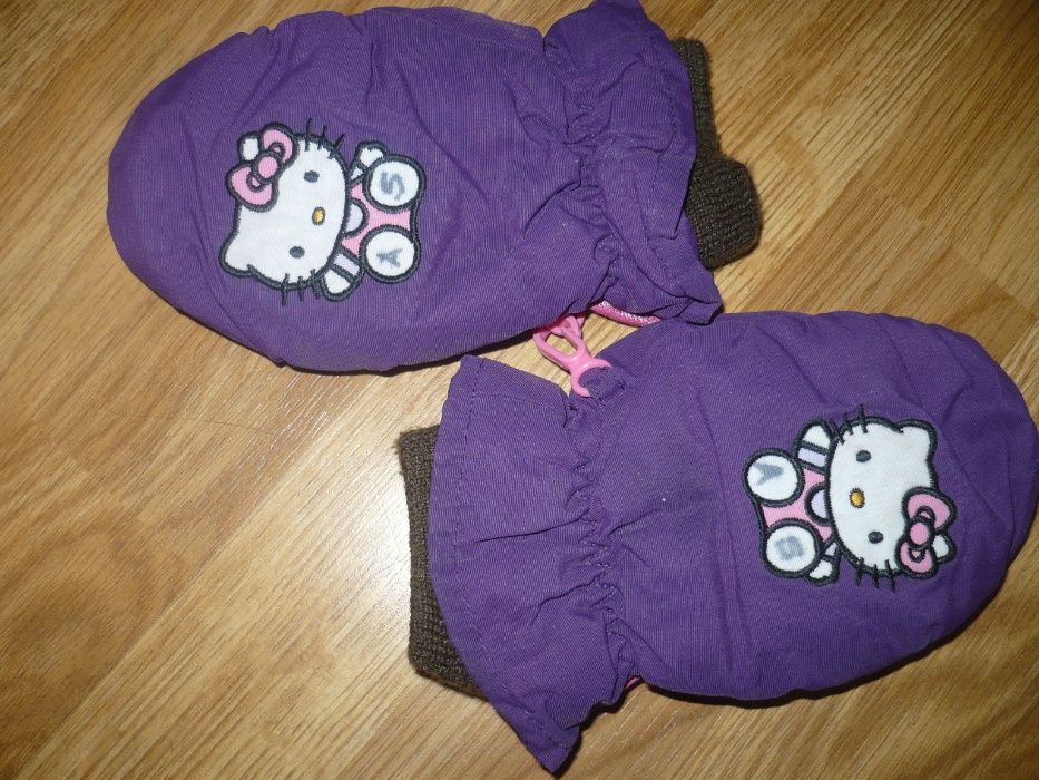 Перчатки зимние Hello Kitty 2-3 года фиолетовые