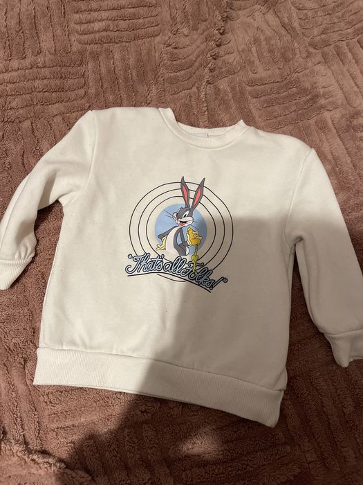 Bluza biała 98 primark looney tunes
