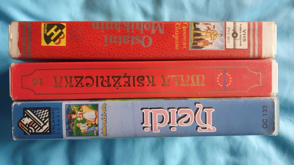 Bajki na kasetach VHS - Mała Księżniczka, Heidi, Ostatni Mohikanin