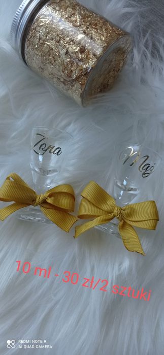Oszukane kieliszki do wódki złoto Glamour mąż żona