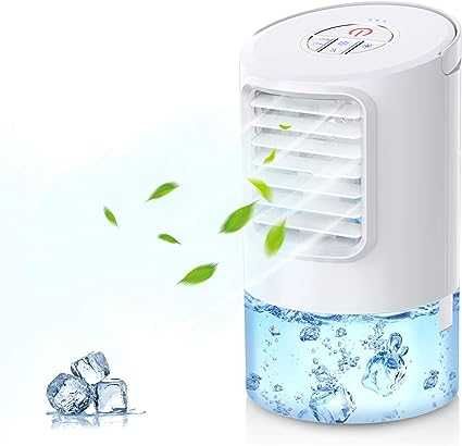 Duomishu Mini Klimatyzator 4w1 Nawilżacz Wentylator Lampka USB