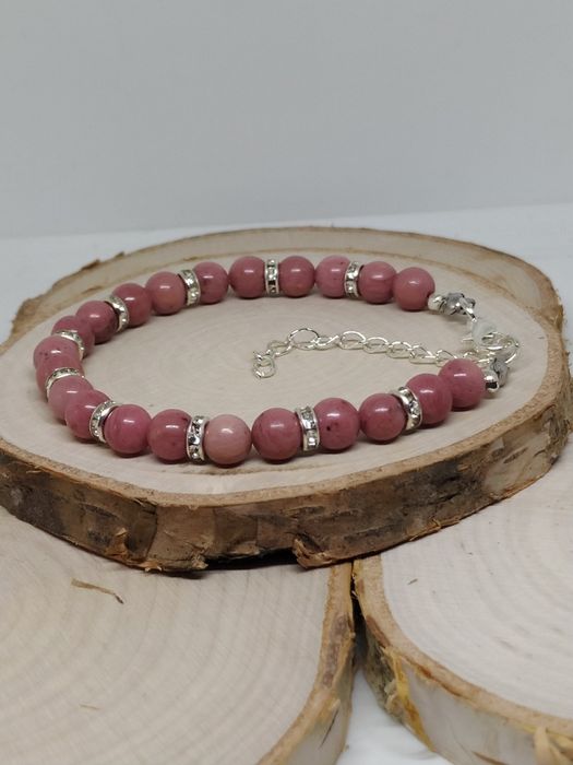 Rodonit ...Piękna bransoletka z rodonitu(na traumę i miłość)