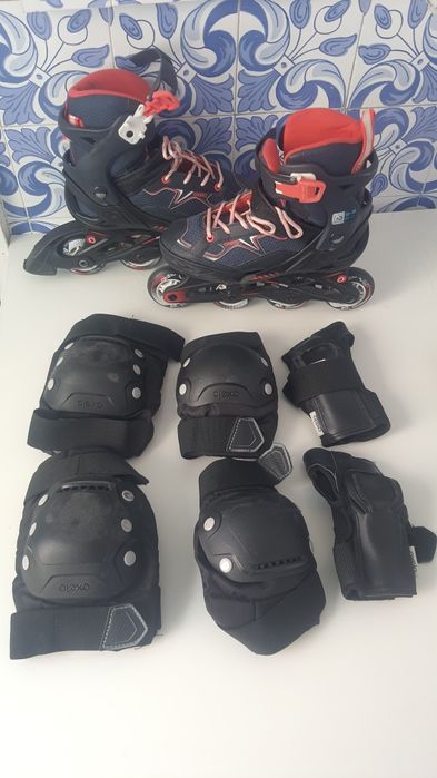 Patins ajustável + proteção (32 ao 35)