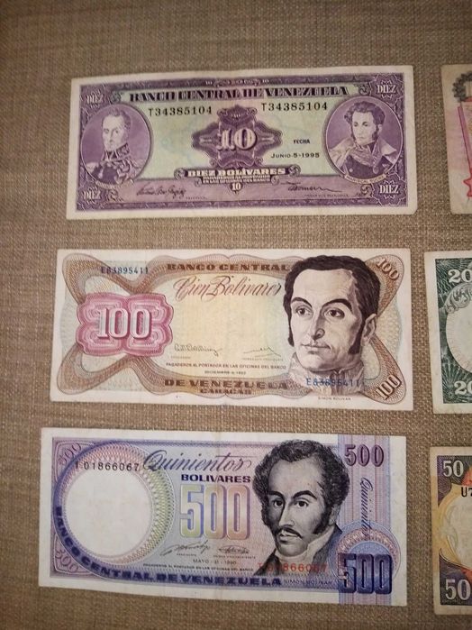 VENEZUELA 6 NOTAS Usadas mas BEM Conservadas Conforme as fotos