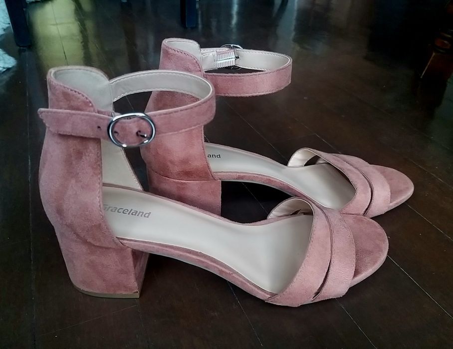 Sandały Graceland r. 41 –  imitacja zamszu, obcas 6 cm