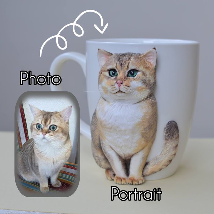 Портрет улюбленця по фото,  кішка по фото, подарунок для жінки
