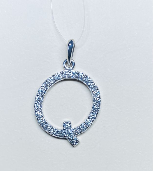 Нова золота підвіска кулон с діамантами Sova