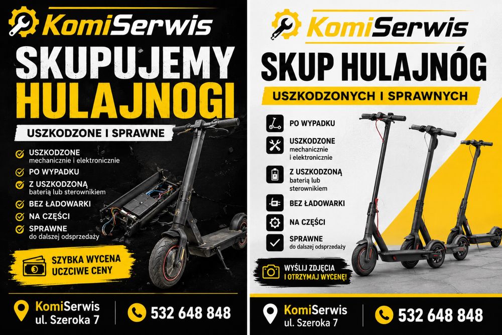 SKUP HULAJNÓG ELEKTRYCZNYCH uszkodzone oraz sprawne
