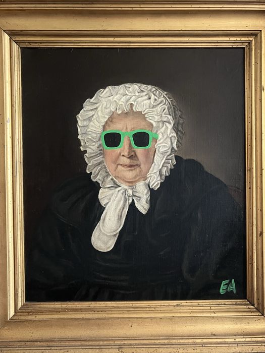 Oleo sobre tela Sec XIX / intervencao artista alemao