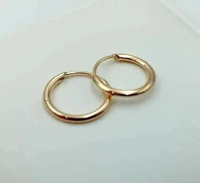 Złote Kolczyki Koła kółka Kółeczka 1 cm próba 585 NOWE