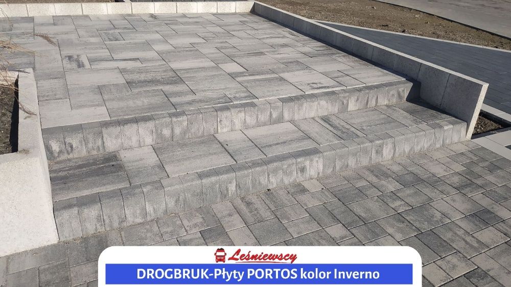 Kostka brukowa na podjazd/taras/schody Drogbruk-PORTOS projekt kostki
