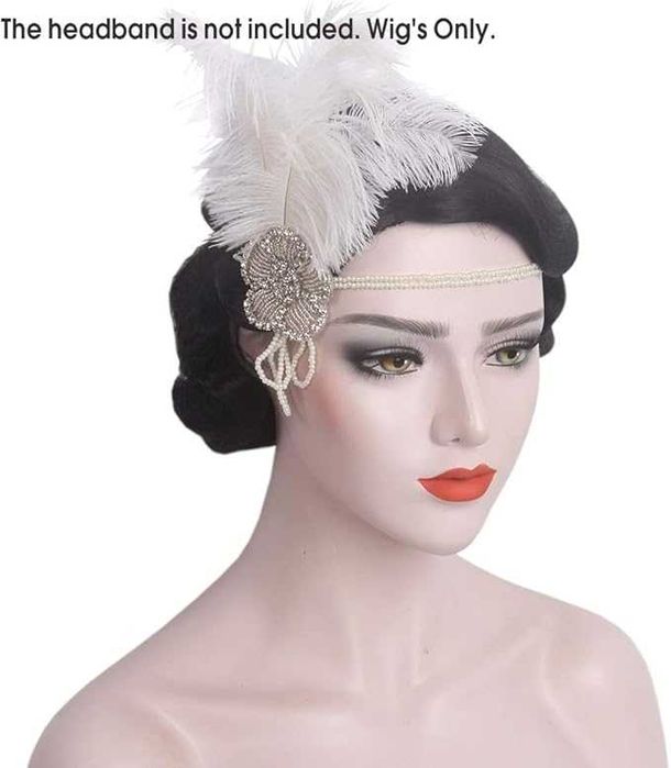 STfantasy Retro Czarna Peruka Finger Wave w Stylu Lat 20