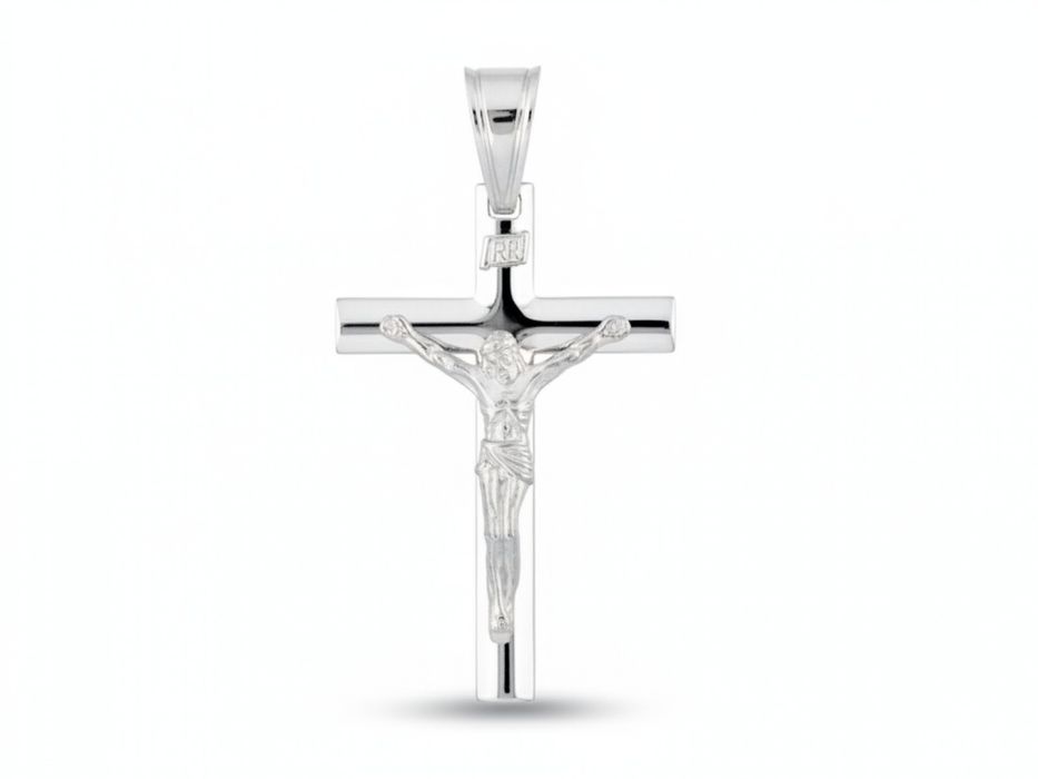 Zawieszka srebrny duży krzyżyk 45mm