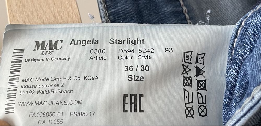 Jeansy straight MAC Angela Starlight 36/30