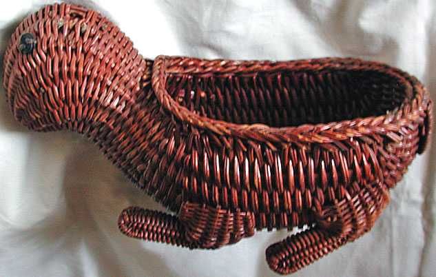 Rattanowy Żółw Rattan Pojemnik Koszyk Osłonka na Doniczki z Ratanu