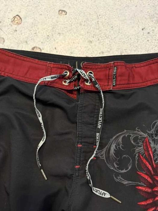 Czarne szorty Affliction 36 baggy jorts skate y2k swag alternative