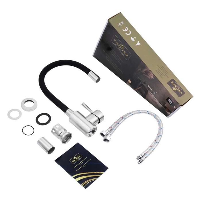 Мойка Kroner 7848 см левая и кран для кухни с гибким изливом, Kroner.