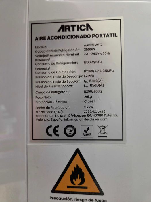 ACONDICIONADOR PORTÁTIL ARTICA AAP12EWFC WIFI (FRIO/CALOR)