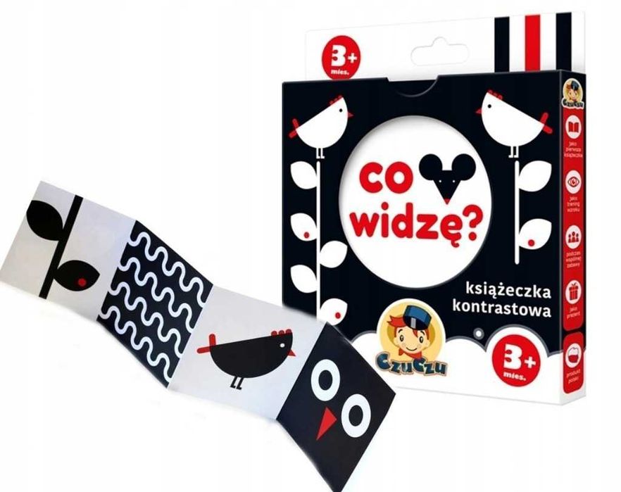 Co widzę Książeczka kontrastowa 3m.+ CzuCzu ~~ Bright Junior Media NOWA