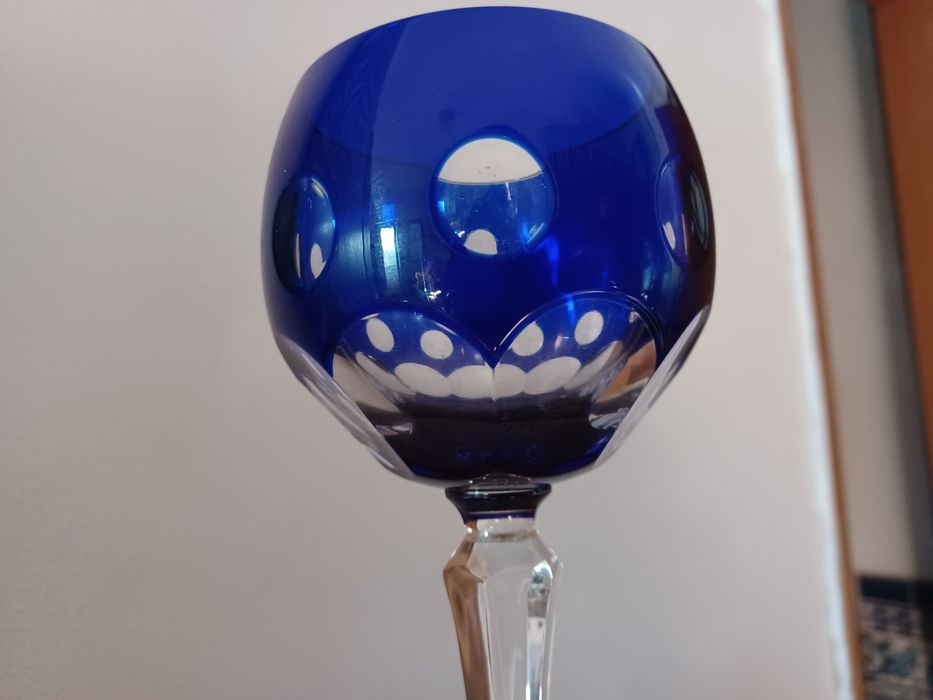 Cálice alto azul cristal